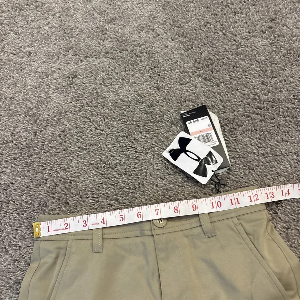 Under Armour Boys Khaki Pants Size 10 Stretch Athletic Uniform Golf Play $49.99